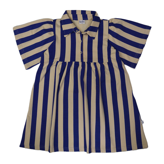 Hilou Dress - 2Fleece lycra Unbrushed - Vertical Stripe