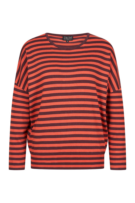 Sweater Round Neck - Two Tone Aubergine