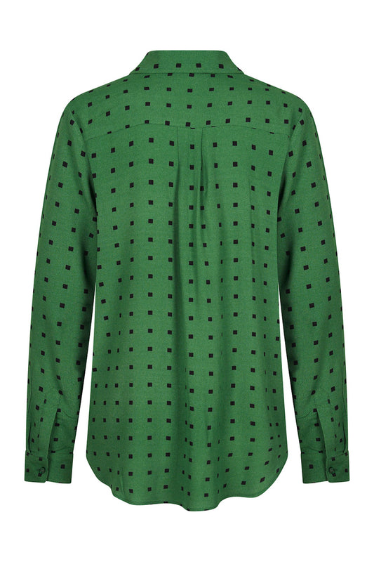 Blouse Basic - Squares Pesto