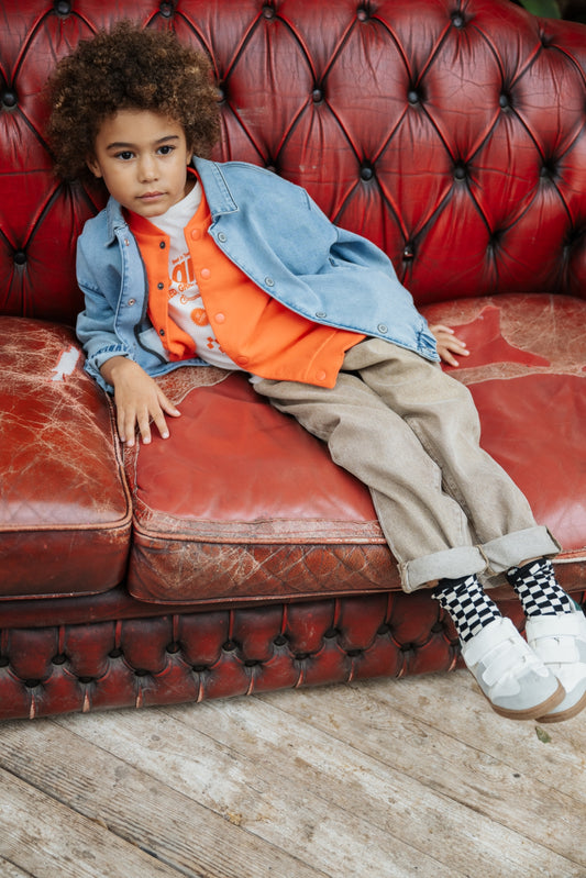 Pants wide fit Sand