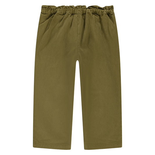 Wide embroidered pants Green