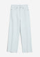 Enijaa Cropped Denim Loose Fit - Blue White
