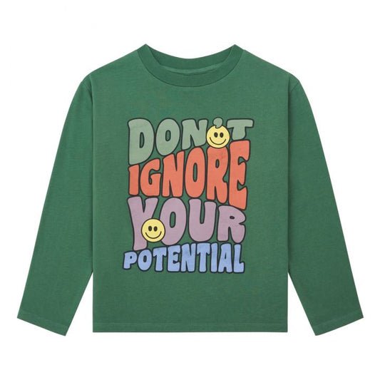 Long Sleeved Organic Cotton T-shirt - Green