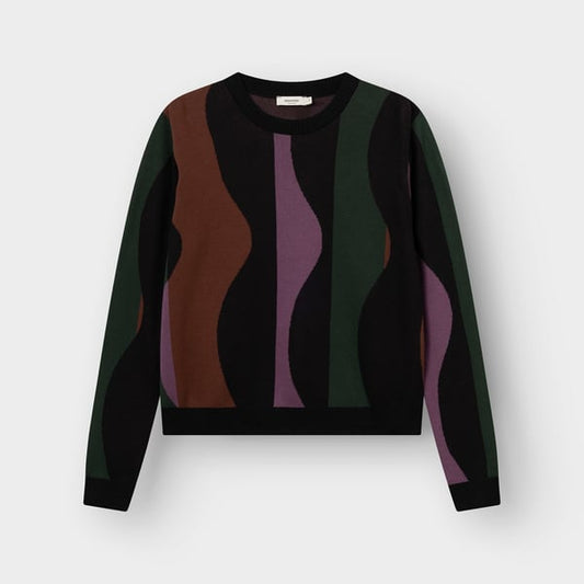 Sweater Arendal - Wavy stripe multi color