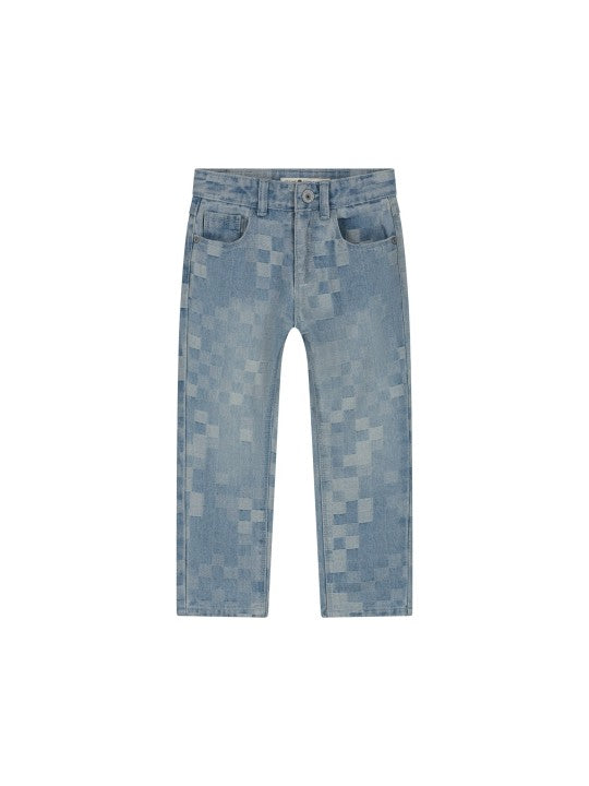Denim wide fit light blue quares