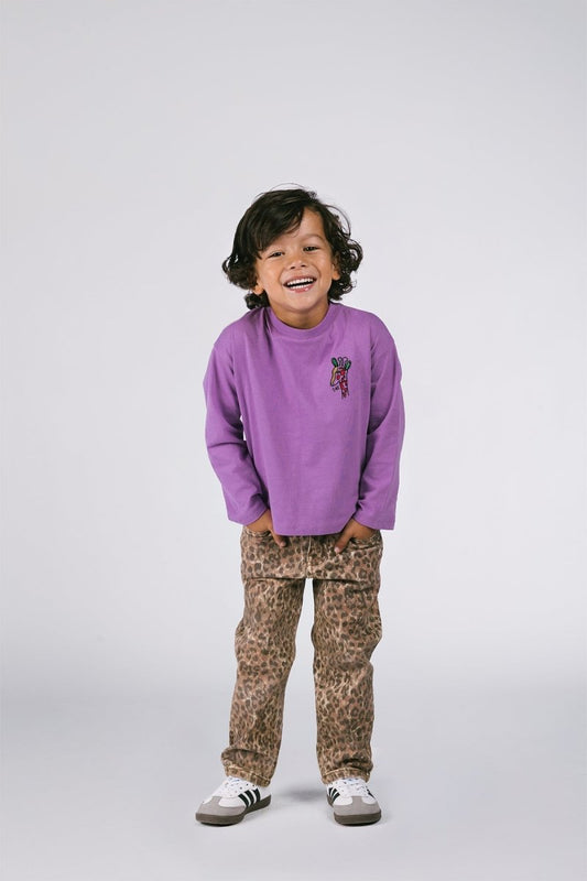 Riley denim leopard pants