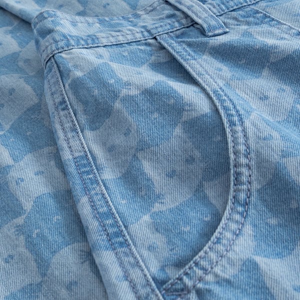 Workwear Pants Vara Denim Pepita Cats Light Blue GOTS