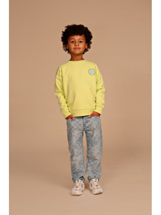 Denim wide fit light blue quares