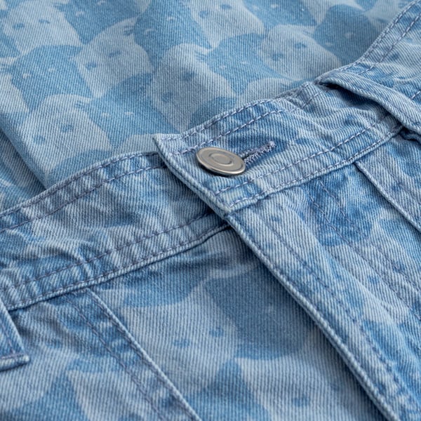 Workwear Pants Vara Denim Pepita Cats Light Blue GOTS