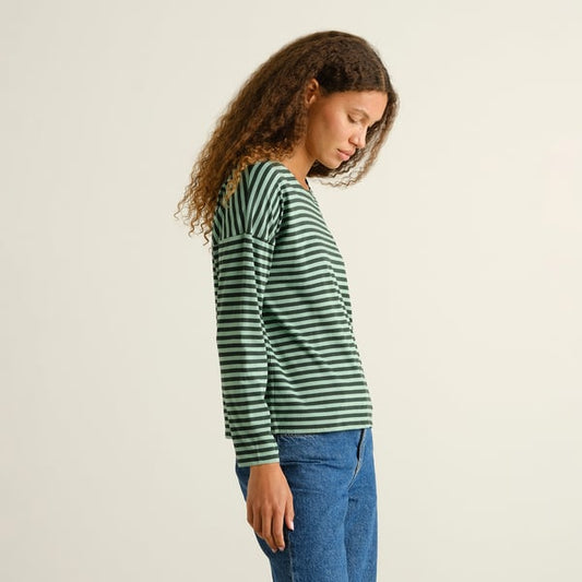 Top Humledal - Stripes dark green / Granite green
