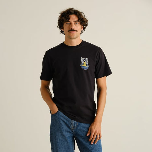 T-shirt Stockholm Cat and Noodles Black