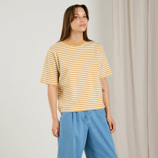 T-Shirt - Vadstena - Stripes Gold Yellow