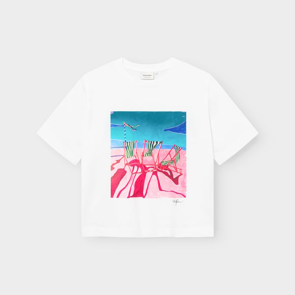 T-shirt Vadstena Deck Chairs White GOTS