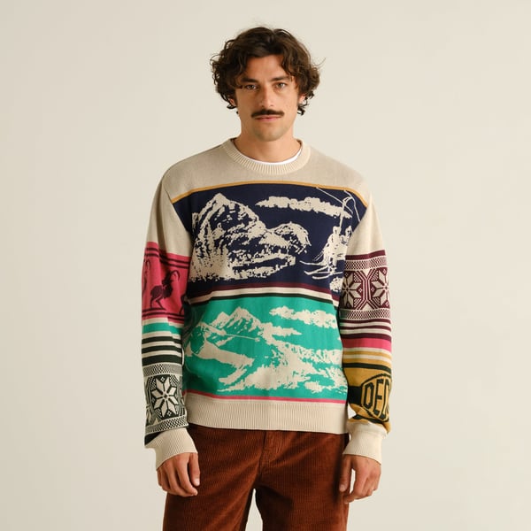Sweater Mora retro ski blocks