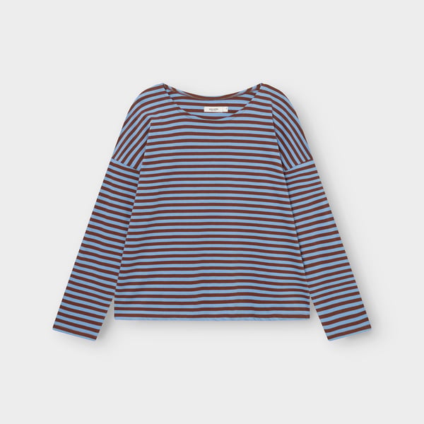 Top Humledal - Stripes cappuccino / cornflower blue