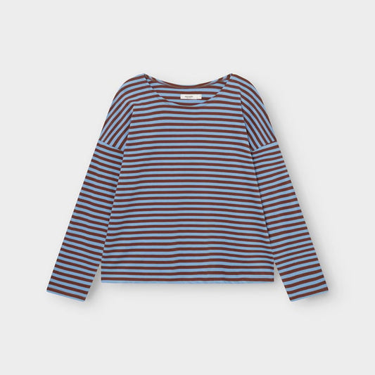 Top Humledal - Stripes cappuccino / cornflower blue