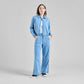 Workwear Pants Vara Denim Pepita Cats Light Blue GOTS