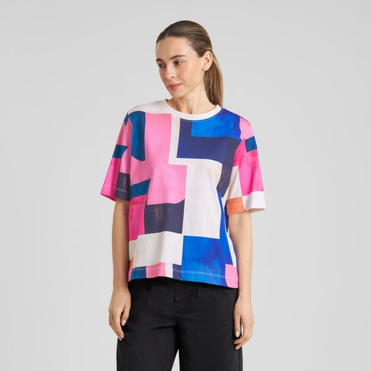 T-shirt Vadstena Abstract Block Multi Color GOTS