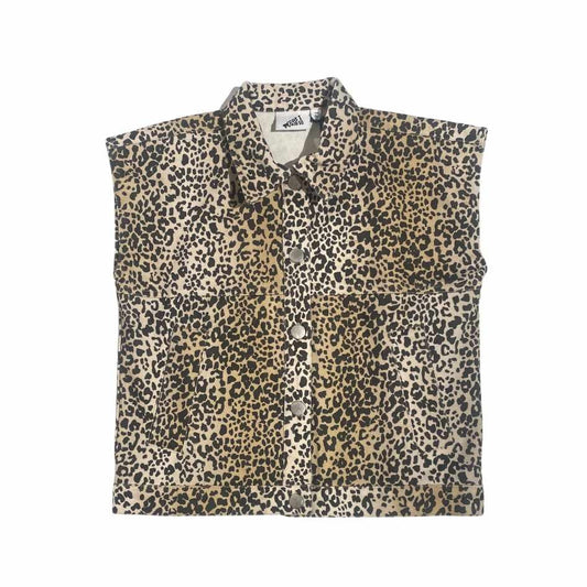 Denim Gilet Leopard