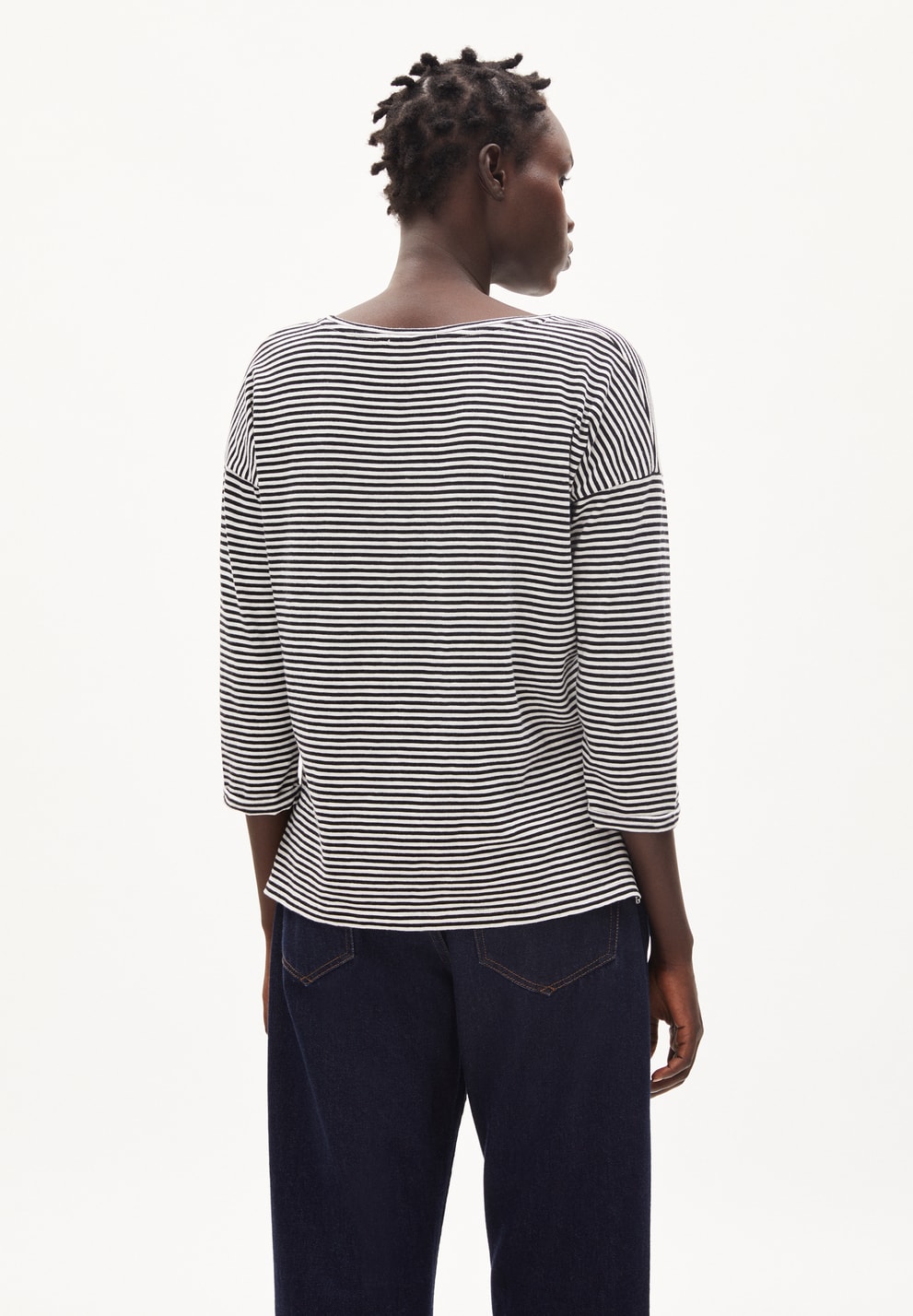 Sianaa Lovely Stripes Longsleeve - Black/Oatmilk