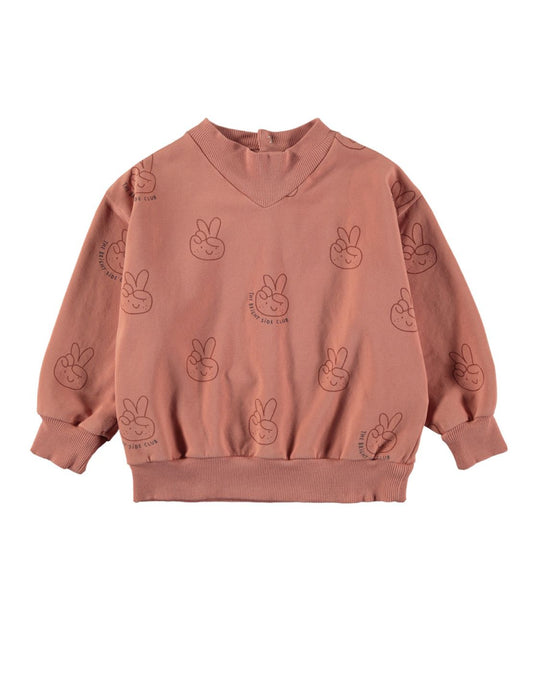 SWEATSHIRT - HANDS INDIAN RED