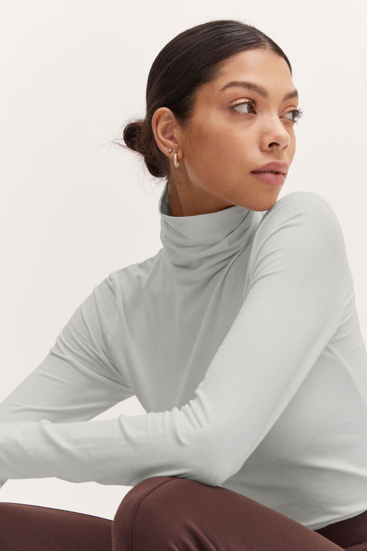 Pamila Roll Neck Jersey - Off White