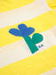 Yellow Stripes Long Gathered - Sleeve T-shirt