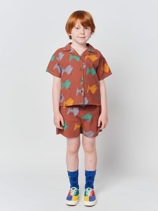 Multicolor Fish All Over - Woven Shorts