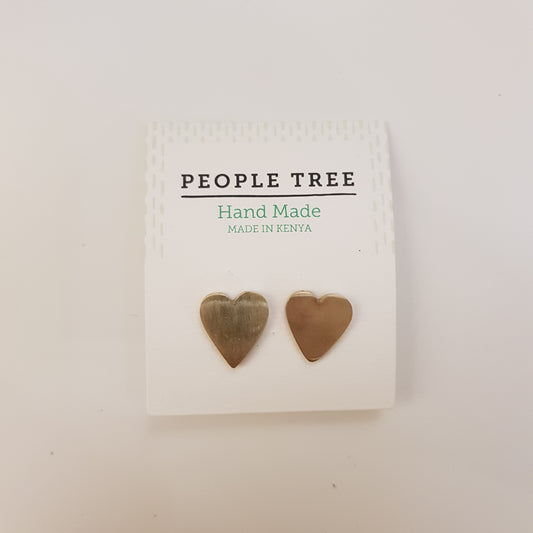 Heart Earrings - Brass