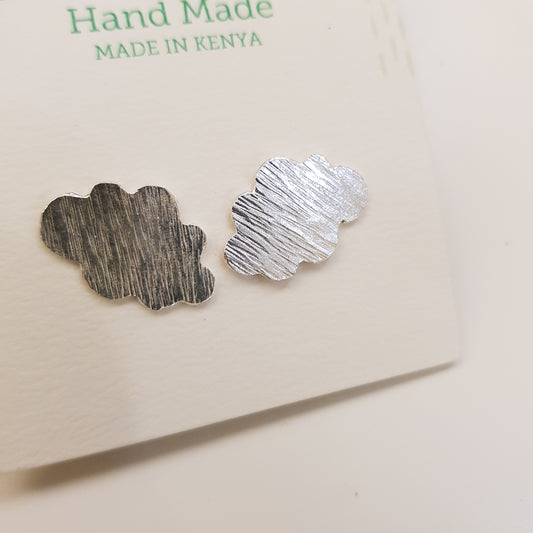 Cloud Earrings - Silver Plated Brass