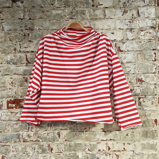 Striped Sweat Noes - Red/Ecru