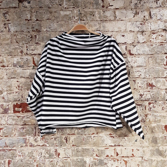 Striped Sweat Noes - Dark Navy/Ecru