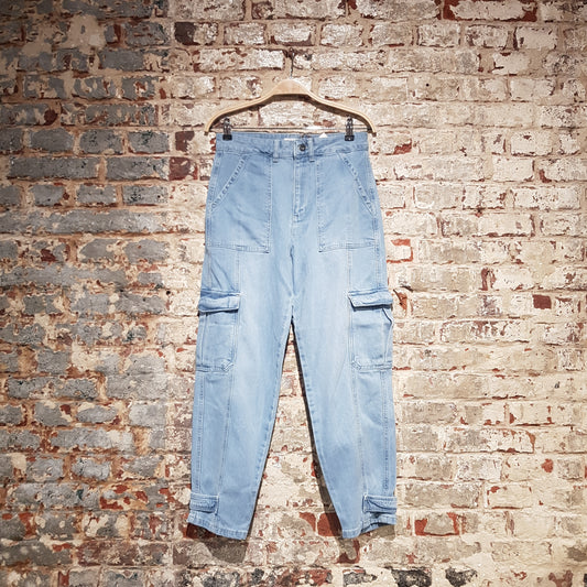 Pzcelia Pants Ankl Length - Tapered Leg - Light Blue Denim