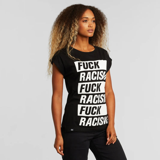 T-Shirt Visby Fuck Racism - Black