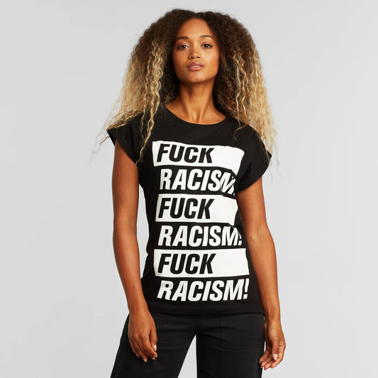 T-Shirt Visby Fuck Racism - Black