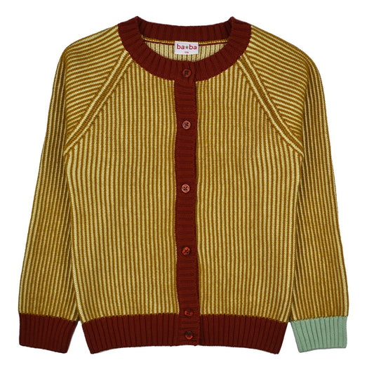 Alice Cardigan - Mustard Stripes
