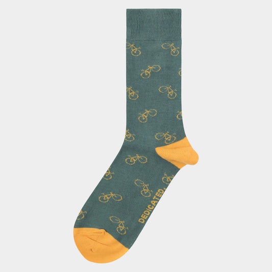 Socks Sigtuna Bike Pattern - Forest Green