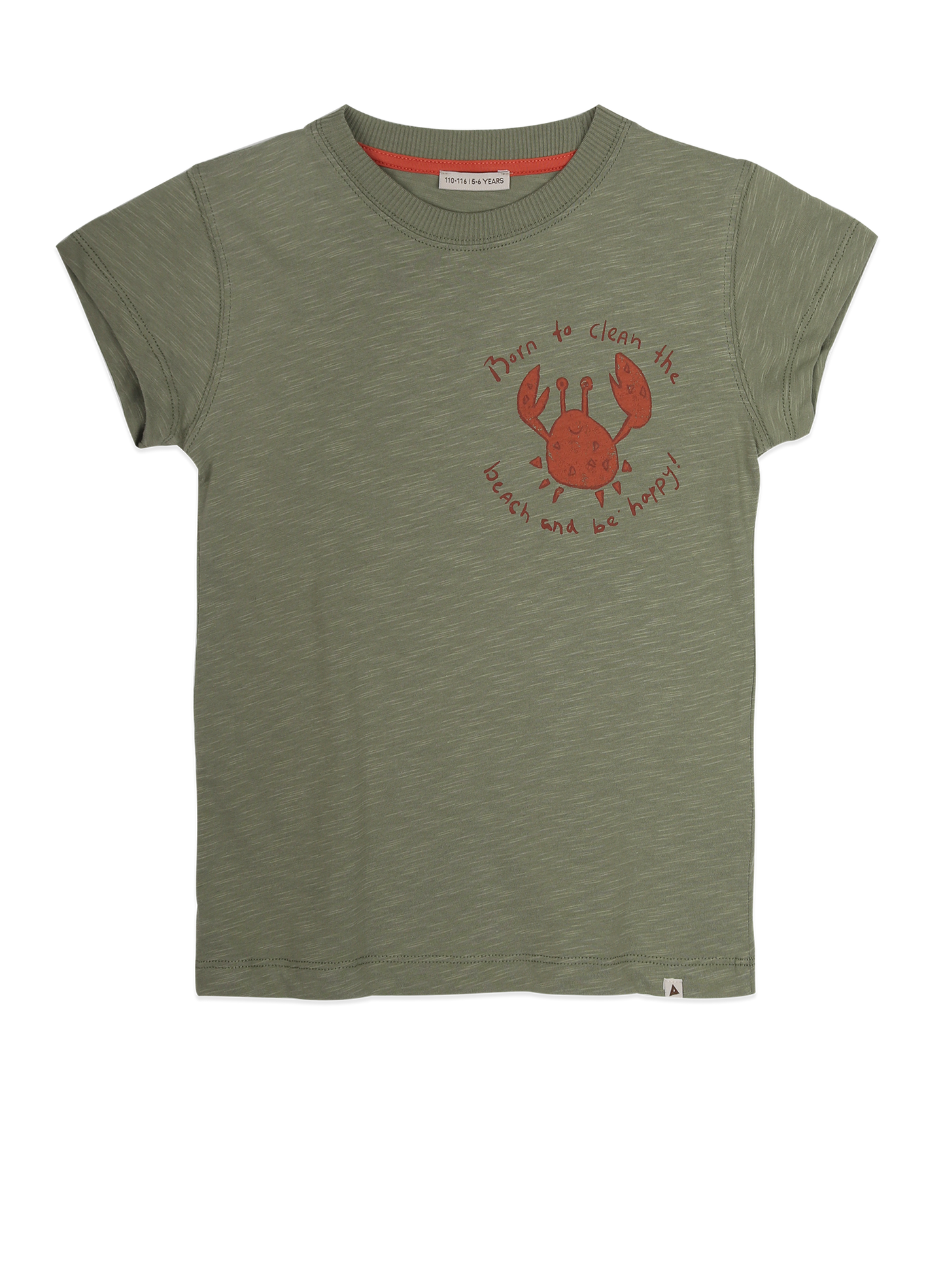 AM.ZOE.10 T-shirt with short sleeves and happy crab print - Oil Green