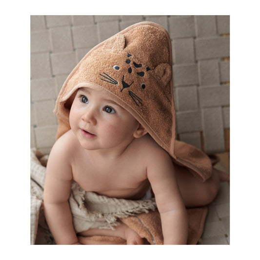 Albert hooded towel Leopard apricot