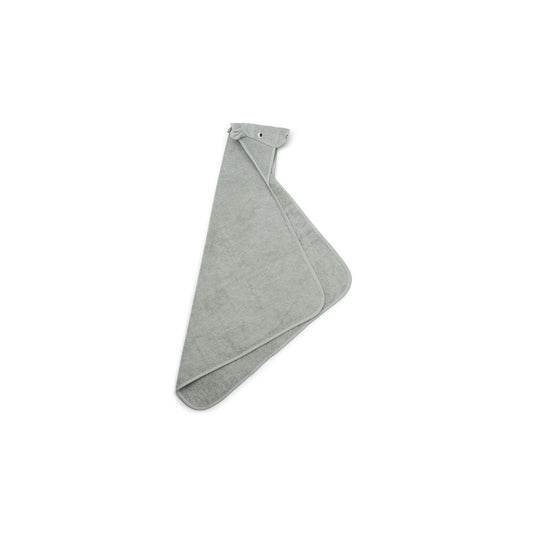 Albert hooded towel Hippo dove blue