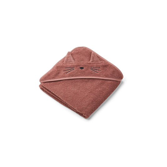Albert Hooded Small Towel Cat dark rose