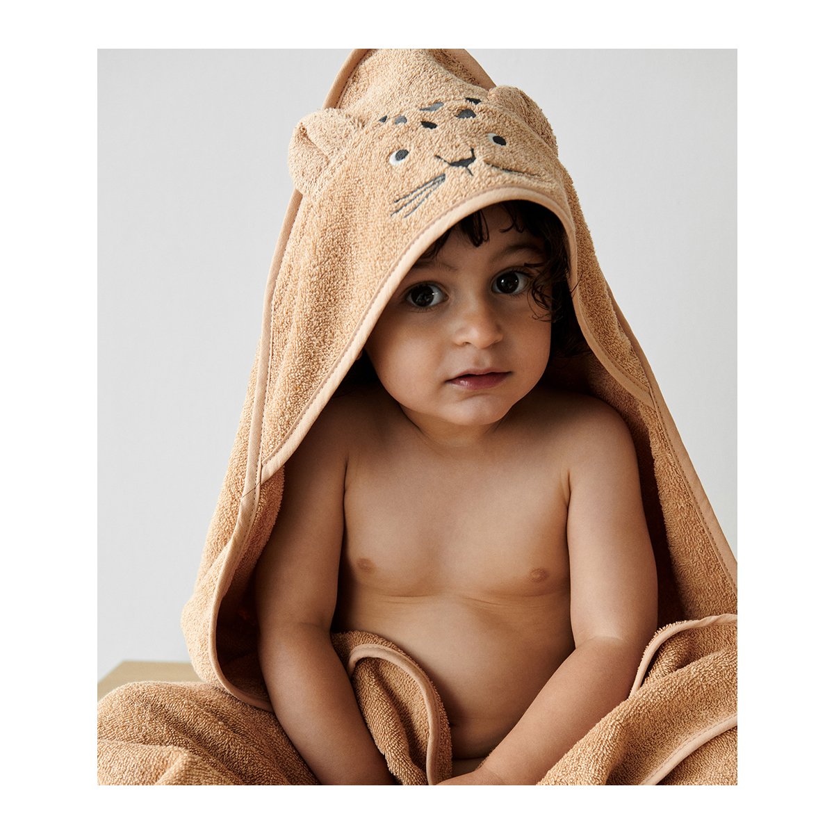 Augusta hooded towel Leopard apricot