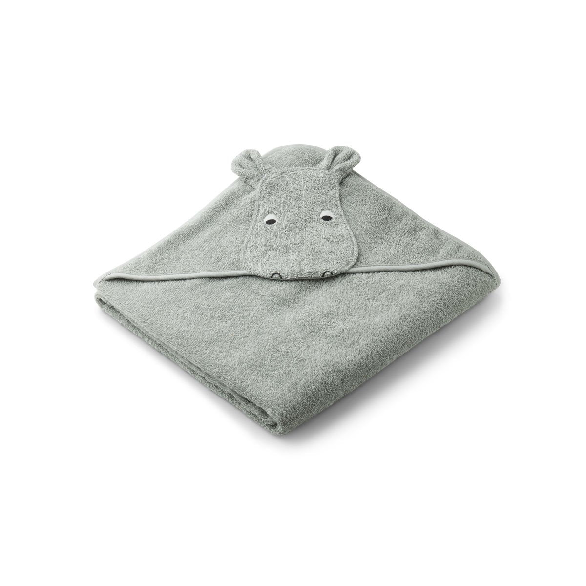 Augusta hooded towel Hippo dove blue