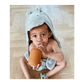 Augusta hooded towel Hippo dove blue