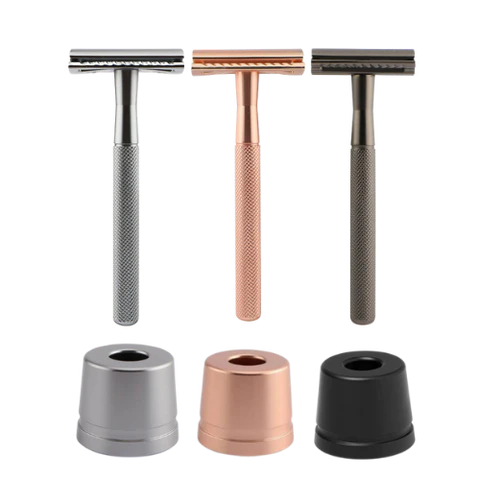 Safety Razor Scheermes + Houder - Silver