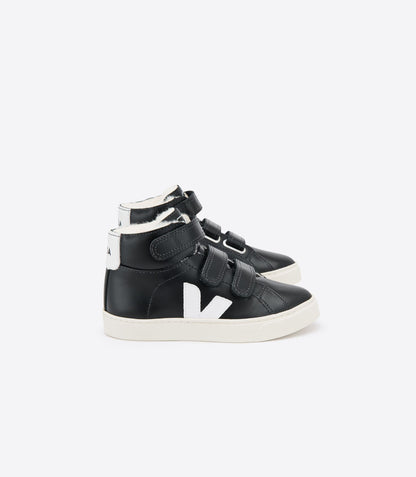 Small Esplar Mid Velcro Fured Leather - Black/White