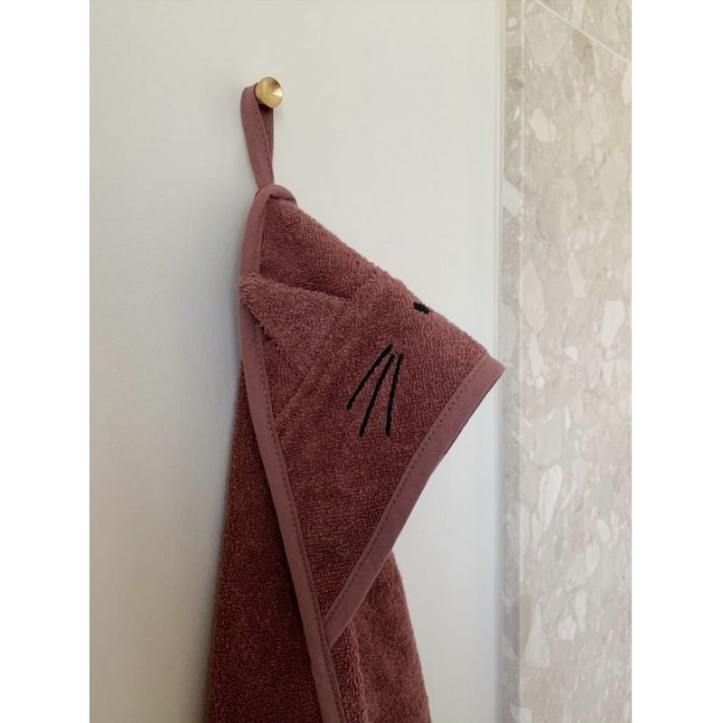 Augusta hooded Large Towel Cat dark rose