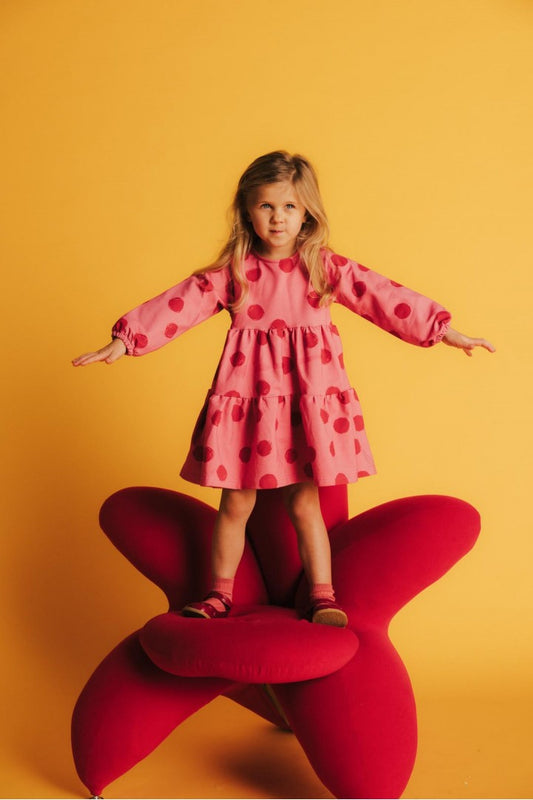 Dots Pink Spinning Dress