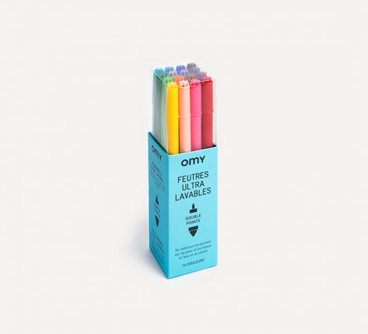 OMY - Ultra Washable Felt Pens - 16 Felt Pens