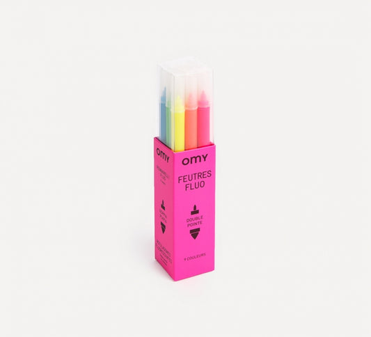 OMY - Felt Pen Markers - 9 Neon Colors